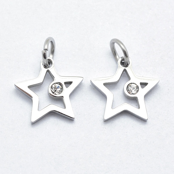 PandaHall 316 Surgical Stainless Steel Pendants, with Cubic Zirconia, Long-Lasting Plated, Star, Clear, Stainless Steel Color, 14x14x2mm...
PandaHall 316 Surgical Stainless Steel Pendants, with Cubic Zirconia, Long-Lasting Plated, Star, Clear, Stainless Steel Color, 14x14x2mm...