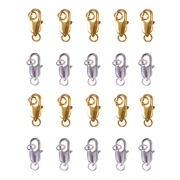PandaHall Brass Lobster Claw Clasps, with Jump Rings, Golden & Silver, 18x6mm, Hole: 3mm, 2 colors, 10pcs/color, 20pcs/box Brass Others
PandaHall Brass Lobster Claw Clasps, with Jump Rings, Golden & Silver, 18x6mm, Hole: 3mm, 2 colors, 10pcs/color, 20pcs/box Brass Others
