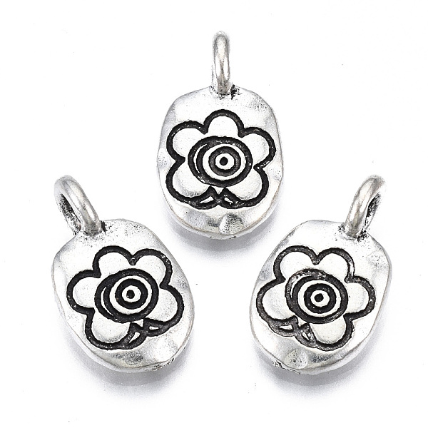 PandaHall Tibetan Style Alloy Pendants, Cadmium Free & Lead Free, Oval with Flower, Antique Silver, 19x11x7mm, Hole: 3mm Alloy Oval
PandaHall Tibetan Style Alloy Pendants, Cadmium Free & Lead Free, Oval with Flower, Antique Silver, 19x11x7mm, Hole: 3mm Alloy Oval