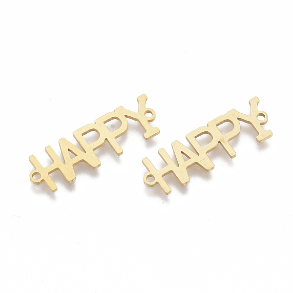 PandaHall 201 Stainless Steel Links connectors, Laser Cut Links, Word Happy, Golden, 29x9x1mm, Hole: 1.5mm 201 Stainless Steel Word
PandaHall 201 Stainless Steel Links connectors, Laser Cut Links, Word Happy, Golden, 29x9x1mm, Hole: 1.5mm 201 Stainless Steel Word
