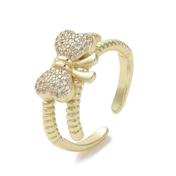 PandaHall Brass Micro Pave Cubic Zirconia Open Cuff Ring, Bowknot, Real 16K Gold Plated, Inner Diameter: 19mm Brass+Cubic Zirconia Bowknot..., Clear
PandaHall Brass Micro Pave Cubic Zirconia Open Cuff Ring, Bowknot, Real 16K Gold Plated, Inner Diameter: 19mm Brass+Cubic Zirconia Bowknot..., Clear