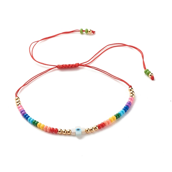 PandaHall Adjustable Evil Eye Braided Bead Bracelets, Glass & Brass & Natural White Shell Bracelets, Long-Lasting Plated, Cross Pattern...
PandaHall Adjustable Evil Eye Braided Bead Bracelets, Glass & Brass & Natural White Shell Bracelets, Long-Lasting Plated, Cross Pattern...