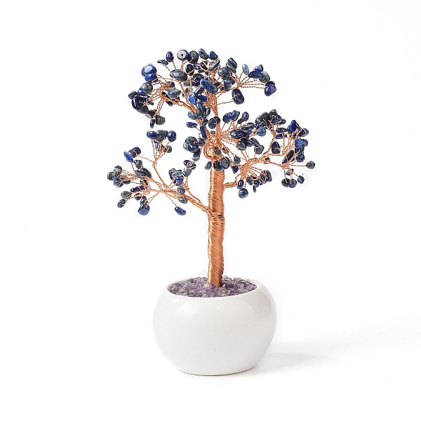 PandaHall Natural Lapis Lazuli Chips with Brass Wrapped Wire Money Tree on Ceramic Vase Display Decorations, for Home Office Decor Good Luck...
PandaHall Natural Lapis Lazuli Chips with Brass Wrapped Wire Money Tree on Ceramic Vase Display Decorations, for Home Office Decor Good Luck...