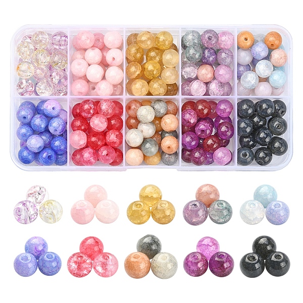 PandaHall 220Pcs 10 Colors Transparent Crackle Glass Beads Strands, Dyed & Heated, Round, Mixed Color, 8x7mm, Hole: 1.8mm, 22Pcs/color Glass..., Multicolor
PandaHall 220Pcs 10 Colors Transparent Crackle Glass Beads Strands, Dyed & Heated, Round, Mixed Color, 8x7mm, Hole: 1.8mm, 22Pcs/color Glass..., Multicolor