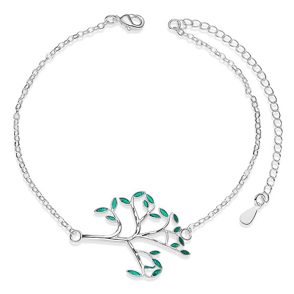 PandaHall SHEGRACE Rhodium Plated 925 Sterling Silver Link Bracelets, with Epoxy Resin, Tree, Green, 6-1/2 inch(16.5cm) Sterling Silver...
PandaHall SHEGRACE Rhodium Plated 925 Sterling Silver Link Bracelets, with Epoxy Resin, Tree, Green, 6-1/2 inch(16.5cm) Sterling Silver...