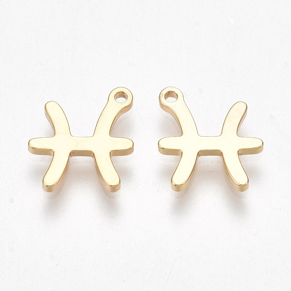 PandaHall Ion Plating(IP) 304 Stainless Steel Charms, Constellation, Golden, Pisces, 9.5x8.5x1mm, Hole: 0.8mm 304 Stainless Steel Pisces
PandaHall Ion Plating(IP) 304 Stainless Steel Charms, Constellation, Golden, Pisces, 9.5x8.5x1mm, Hole: 0.8mm 304 Stainless Steel Pisces