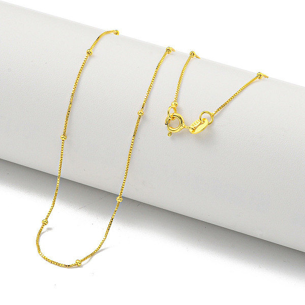 PandaHall 925 Sterling Silver Box Chain Necklaces, Real 18K Gold Plated, 18.27 inch(46.4cm) Sterling Silver
PandaHall 925 Sterling Silver Box Chain Necklaces, Real 18K Gold Plated, 18.27 inch(46.4cm) Sterling Silver
