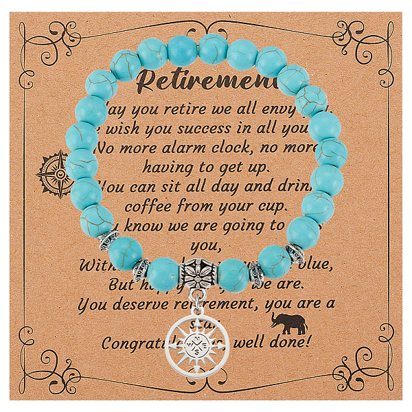 PandaHall Olycraft Synthetic Turquoise Beaded Stretch Bracelet with 304 Stainless Steel Compass Charms, Gemstone Jewelry for Men Women...
PandaHall Olycraft Synthetic Turquoise Beaded Stretch Bracelet with 304 Stainless Steel Compass Charms, Gemstone Jewelry for Men Women...