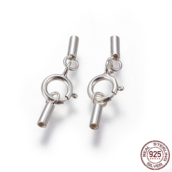 PandaHall 925 Sterling Silver Spring Ring Clasps, with Cord Ends, Silver, 17mm, Inner Size: 1mm Sterling Silver
PandaHall 925 Sterling Silver Spring Ring Clasps, with Cord Ends, Silver, 17mm, Inner Size: 1mm Sterling Silver