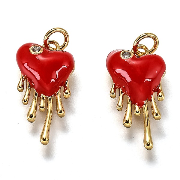 PandaHall Brass Micro Pave Clear Cubic Zirconia Pendants, Long-Lasting Plated, with Jump Rings & Red Enamel, Heart, Real 18K Gold Plated...
PandaHall Brass Micro Pave Clear Cubic Zirconia Pendants, Long-Lasting Plated, with Jump Rings & Red Enamel, Heart, Real 18K Gold Plated...