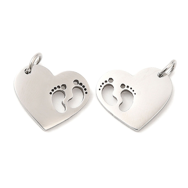 PandaHall 304 Stainless Steel Pendants, with Jump Ring, Heart with Footprint Charm, Stainless Steel Color, 12.5x14.5x1.4mm, Hole: 3.2mm 304...
PandaHall 304 Stainless Steel Pendants, with Jump Ring, Heart with Footprint Charm, Stainless Steel Color, 12.5x14.5x1.4mm, Hole: 3.2mm 304...