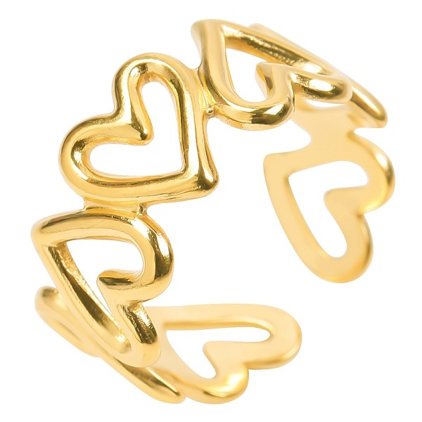PandaHall Titanium Steel Hollow Heart Open Cuff Rings for Women, Golden Titanium Steel
PandaHall Titanium Steel Hollow Heart Open Cuff Rings for Women, Golden Titanium Steel