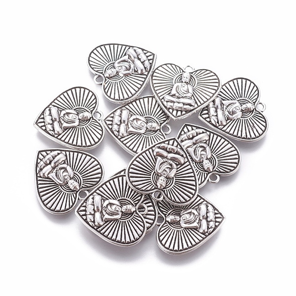 PandaHall Tibetan Style Alloy Pendants, Cadmium Free & Lead Free, Heart with Buddha, Antique Silver, 23x25x3mm, Hole: 2mm Alloy Heart
PandaHall Tibetan Style Alloy Pendants, Cadmium Free & Lead Free, Heart with Buddha, Antique Silver, 23x25x3mm, Hole: 2mm Alloy Heart