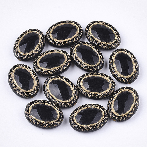 PandaHall Plating Acrylic Beads, Metal Enlaced, Oval, Black, 17.5x13.5x6mm, Hole: 1.6mm Acrylic Oval Black
PandaHall Plating Acrylic Beads, Metal Enlaced, Oval, Black, 17.5x13.5x6mm, Hole: 1.6mm Acrylic Oval Black