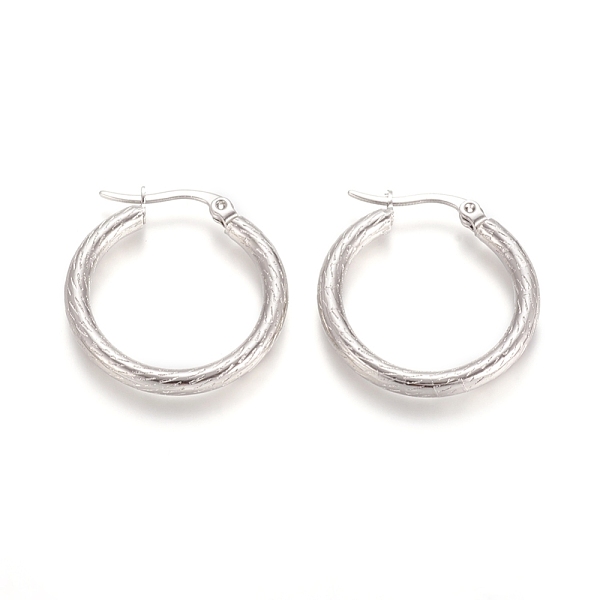 PandaHall 304 Stainless Steel Geometric Hoop Earrings, Hypoallergenic Earrings, Textured, Ring, Stainless Steel Color, 25.5x3mm, 9 Gauge...
PandaHall 304 Stainless Steel Geometric Hoop Earrings, Hypoallergenic Earrings, Textured, Ring, Stainless Steel Color, 25.5x3mm, 9 Gauge...