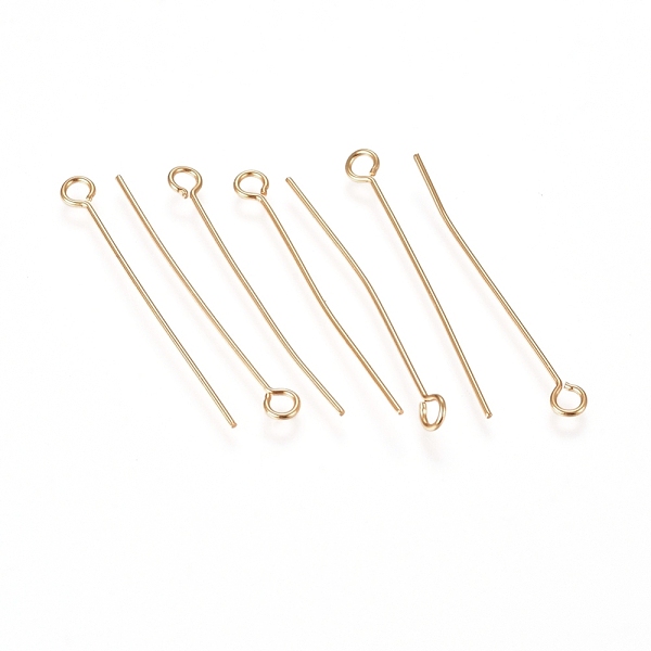 PandaHall 304 Stainless Steel Eye Pins, Golden, 30x0.6mm, Hole: 2mm 304 Stainless Steel
PandaHall 304 Stainless Steel Eye Pins, Golden, 30x0.6mm, Hole: 2mm 304 Stainless Steel
