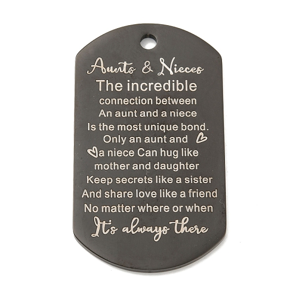 PandaHall 201 Stainless Steel Pendants, Message Charms, Oval with Word Aunts & Nieces Charms, Black, 49x28x2mm, Hole: 3mm 201 Stainless...
PandaHall 201 Stainless Steel Pendants, Message Charms, Oval with Word Aunts & Nieces Charms, Black, 49x28x2mm, Hole: 3mm 201 Stainless...