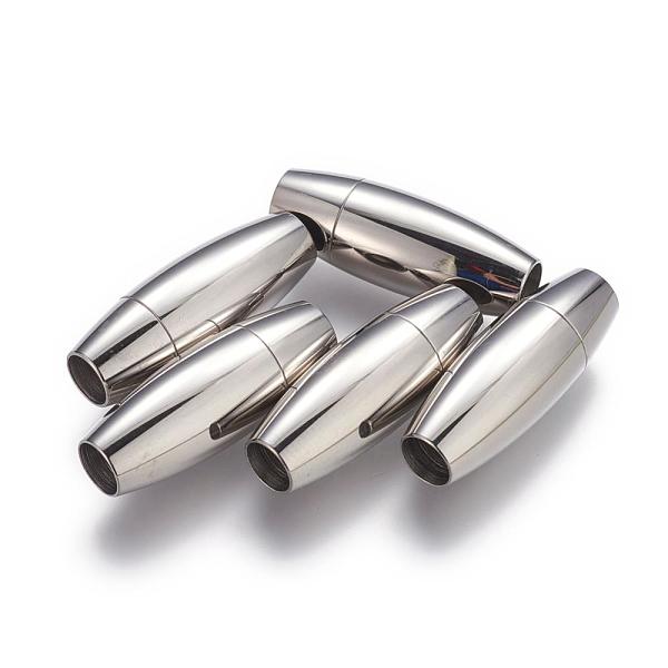 PandaHall Smooth 304 Stainless Steel Magnetic Clasps with Glue-in Ends, Oval, Stainless Steel Color, 30x11mm, Hole: 6mm 304 Stainless Steel...
PandaHall Smooth 304 Stainless Steel Magnetic Clasps with Glue-in Ends, Oval, Stainless Steel Color, 30x11mm, Hole: 6mm 304 Stainless Steel...