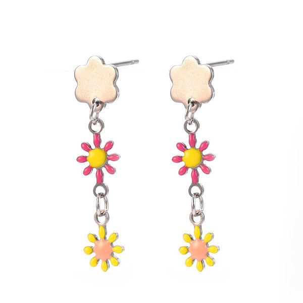 PandaHall Enamel Flower Long Dangle Stud Earrings, Stainless Steel Color Plated 304 Stainless Steel Jewelry for Women, Deep Pink, 34x8mm...
PandaHall Enamel Flower Long Dangle Stud Earrings, Stainless Steel Color Plated 304 Stainless Steel Jewelry for Women, Deep Pink, 34x8mm...