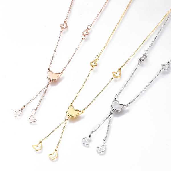 PandaHall 304 Stainless Steel Butterfly Lariat Necklaces, with Cable Chains and Lobster Claw Clasps, Mixed Color, 16-7/8 inch(43cm) 304...
PandaHall 304 Stainless Steel Butterfly Lariat Necklaces, with Cable Chains and Lobster Claw Clasps, Mixed Color, 16-7/8 inch(43cm) 304...