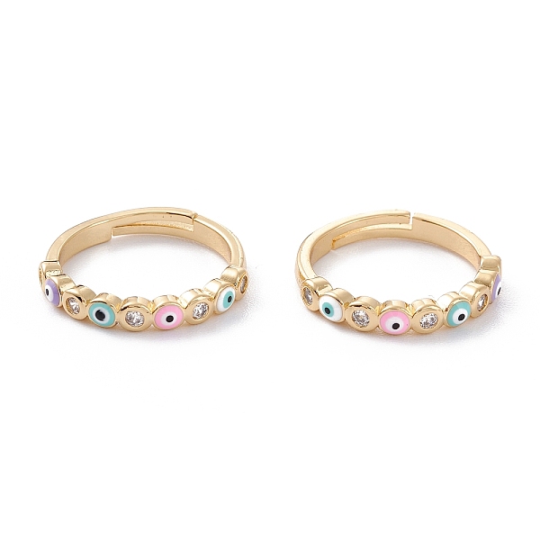 PandaHall Brass Micro Pave Clear Cubic Zirconia Adjustable Rings, with Enamel, Evil Eye, Colorful, Real 18K Gold Plated, US Size 6, Inner...
PandaHall Brass Micro Pave Clear Cubic Zirconia Adjustable Rings, with Enamel, Evil Eye, Colorful, Real 18K Gold Plated, US Size 6, Inner...