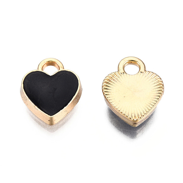 PandaHall Light Gold Plated Alloy Charms, with Enamel, Heart, Black, 10x8.5x2.5~3.5mm, Hole: 1.8mm Alloy+Enamel Heart Black
PandaHall Light Gold Plated Alloy Charms, with Enamel, Heart, Black, 10x8.5x2.5~3.5mm, Hole: 1.8mm Alloy+Enamel Heart Black