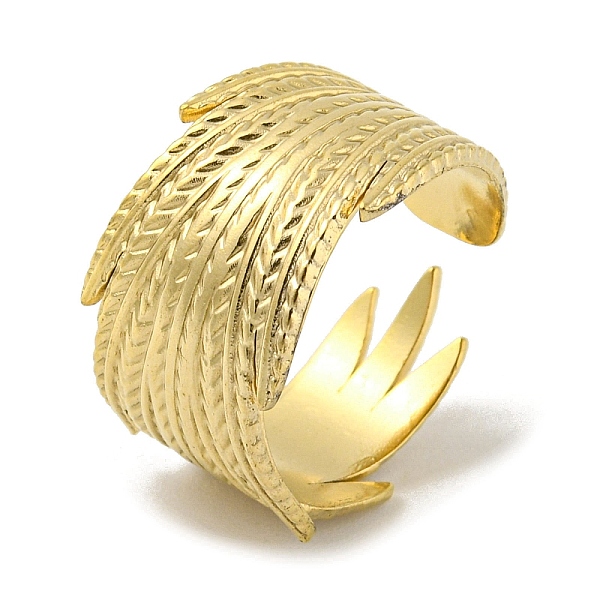 PandaHall 304 Stainless Steel Open Cuff Ring, Feather, Golden, US Size 7 1/4(17.5mm) 304 Stainless Steel Feather
PandaHall 304 Stainless Steel Open Cuff Ring, Feather, Golden, US Size 7 1/4(17.5mm) 304 Stainless Steel Feather