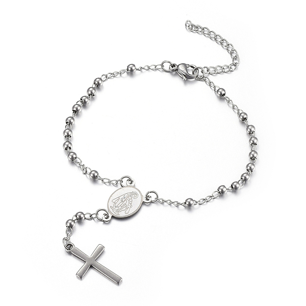 PandaHall 304 Stainless Steel Charm Bracelets, with Lobster Claw Clasps, Cross and Oval with Virgin Mary, Stainless Steel Color, 6-7/8 inch...
PandaHall 304 Stainless Steel Charm Bracelets, with Lobster Claw Clasps, Cross and Oval with Virgin Mary, Stainless Steel Color, 6-7/8 inch...