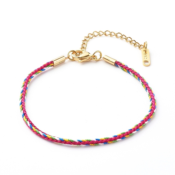 PandaHall Nylon Twist Cord Bracelets, with 304 Stainless Steel Findings, Deep Pink, 7.48 inch(19cm) Nylon
PandaHall Nylon Twist Cord Bracelets, with 304 Stainless Steel Findings, Deep Pink, 7.48 inch(19cm) Nylon