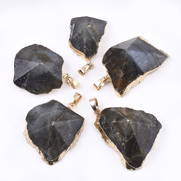 PandaHall Electroplate Natural Labradorite Pendants, with Brass & Iron Findings, Faceted, Nugget, Golden, 30~76x20~45x10~15mm, Hole: 4.5x8mm...
PandaHall Electroplate Natural Labradorite Pendants, with Brass & Iron Findings, Faceted, Nugget, Golden, 30~76x20~45x10~15mm, Hole: 4.5x8mm...