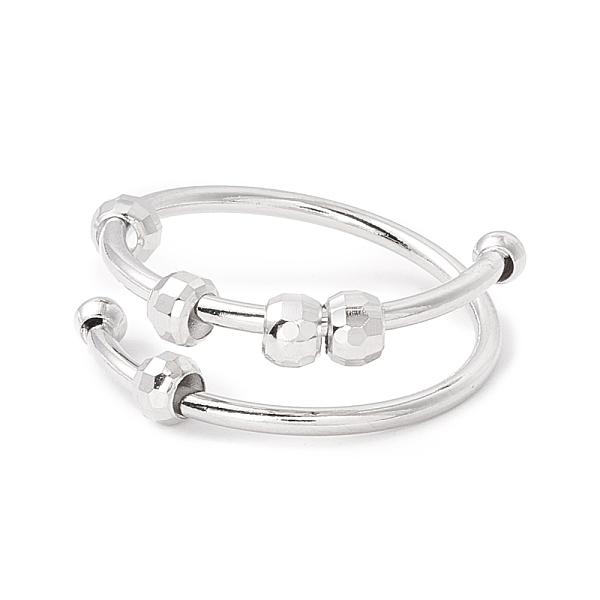 PandaHall Brass Rotating Beaded Open Cuff Ring, Anxiety Stress Relief Jewelry for Men Women, Platinum, US Size 9(18.9mm) Brass
PandaHall Brass Rotating Beaded Open Cuff Ring, Anxiety Stress Relief Jewelry for Men Women, Platinum, US Size 9(18.9mm) Brass