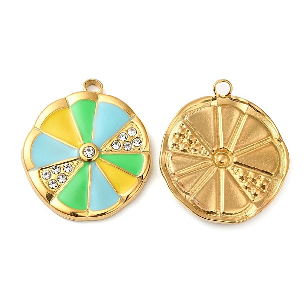 PandaHall 304 Stainless Steel Enamel Pendants, with Rhinestone, Real 18K Gold Plated, Orange Charm, Colorful, 23.5x20.5x3mm, Hole: 2.2mm..., Green
PandaHall 304 Stainless Steel Enamel Pendants, with Rhinestone, Real 18K Gold Plated, Orange Charm, Colorful, 23.5x20.5x3mm, Hole: 2.2mm..., Green