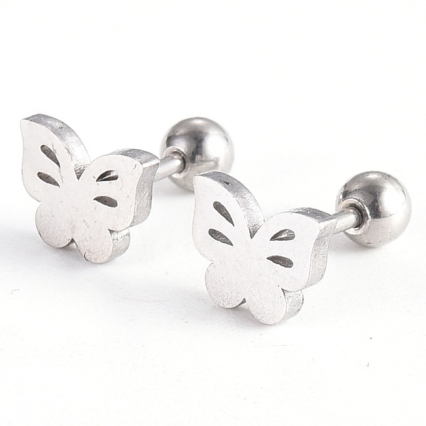 PandaHall 201 Stainless Steel Barbell Cartilage Earrings, Screw Back Earrings, with 304 Stainless Steel Pins, Butterfly, Stainless Steel...
PandaHall 201 Stainless Steel Barbell Cartilage Earrings, Screw Back Earrings, with 304 Stainless Steel Pins, Butterfly, Stainless Steel...