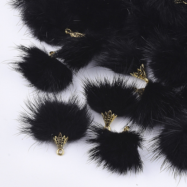 PandaHall Faux Mink Fur Tassel Pendant Decorations, with Alloy Findings, Antique Golden, Black, 20~30x28~30mm, Hole: 1.8mm Fibre Others...
PandaHall Faux Mink Fur Tassel Pendant Decorations, with Alloy Findings, Antique Golden, Black, 20~30x28~30mm, Hole: 1.8mm Fibre Others...