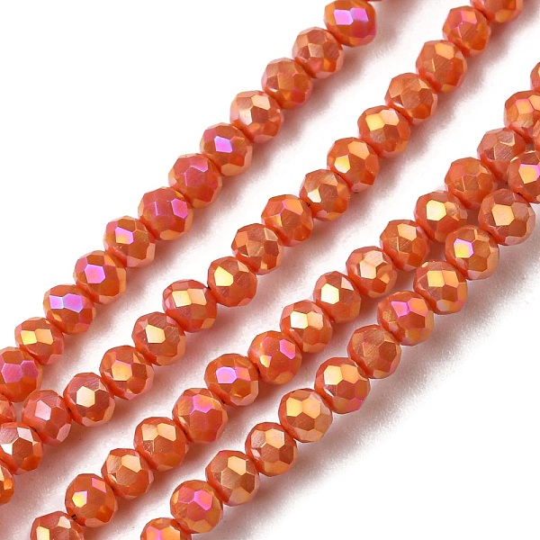 PandaHall Electroplate Glass Beads Strands, Full Rainbow Plated, Faceted, Rondelle, Coral, 3x2mm, Hole: 0.8~1mm, about 185~190pcs/strand..., Red
PandaHall Electroplate Glass Beads Strands, Full Rainbow Plated, Faceted, Rondelle, Coral, 3x2mm, Hole: 0.8~1mm, about 185~190pcs/strand..., Red