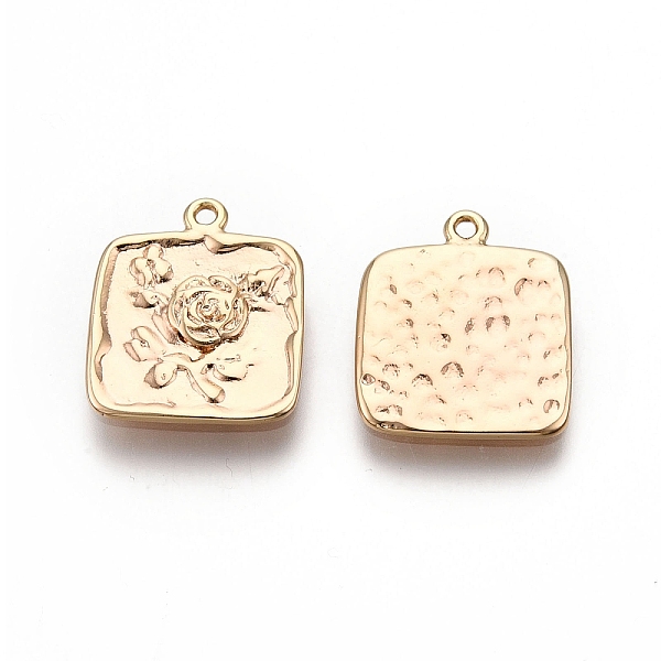 PandaHall Square with Rose Pattern Brass Pendants, Nickel Free, Real 18K Gold Plated, 16x13.5x1.5mm, Hole: 1.2mm Brass Square
PandaHall Square with Rose Pattern Brass Pendants, Nickel Free, Real 18K Gold Plated, 16x13.5x1.5mm, Hole: 1.2mm Brass Square