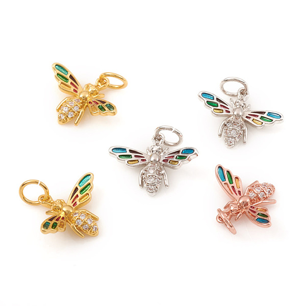 PandaHall Brass Micro Pave Cubic Zirconia Pendants, with Jump Rings and Enamel, Bees, Colorful, Mixed Color, 12x15.5x4mm, Jump Ring: 5x0.7mm...
PandaHall Brass Micro Pave Cubic Zirconia Pendants, with Jump Rings and Enamel, Bees, Colorful, Mixed Color, 12x15.5x4mm, Jump Ring: 5x0.7mm...