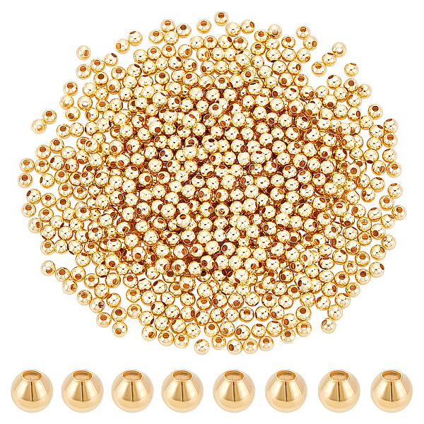 PandaHall Brass Round Spacer Beads, Real 18K Gold Plated, 3mm, Hole: 1mm, about 600pcs Brass Round
PandaHall Brass Round Spacer Beads, Real 18K Gold Plated, 3mm, Hole: 1mm, about 600pcs Brass Round
