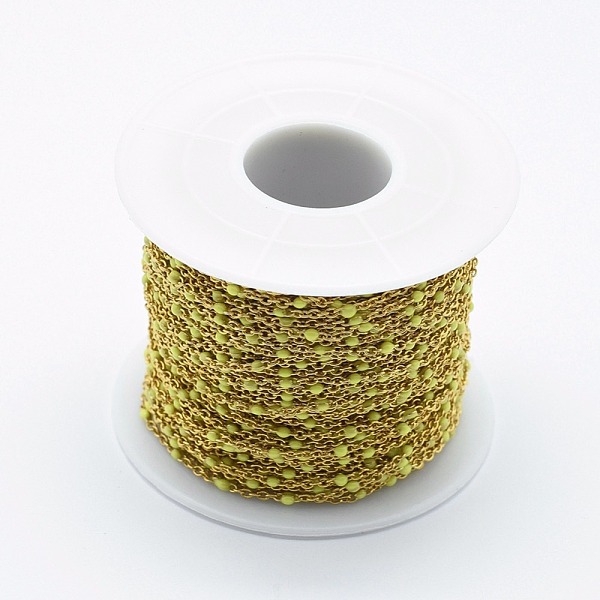 PandaHall Handmade Stainless Steel Chains, Soldered, with Spool, Enamel, Golden, Champagne Yellow, 2x1.6x0.2mm, Beads: 2mm, about 32.8 Feet...
PandaHall Handmade Stainless Steel Chains, Soldered, with Spool, Enamel, Golden, Champagne Yellow, 2x1.6x0.2mm, Beads: 2mm, about 32.8 Feet...