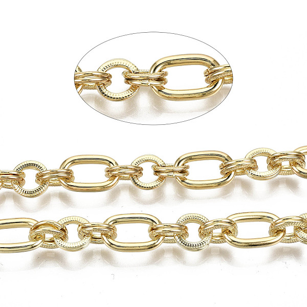 PandaHall Alloy & Iron Cable Chain, with Spool, Cadmium Free & Nickel Free & Lead Free, Textured, Unwelded, Real 18K Gold Plated, Link...
PandaHall Alloy & Iron Cable Chain, with Spool, Cadmium Free & Nickel Free & Lead Free, Textured, Unwelded, Real 18K Gold Plated, Link...