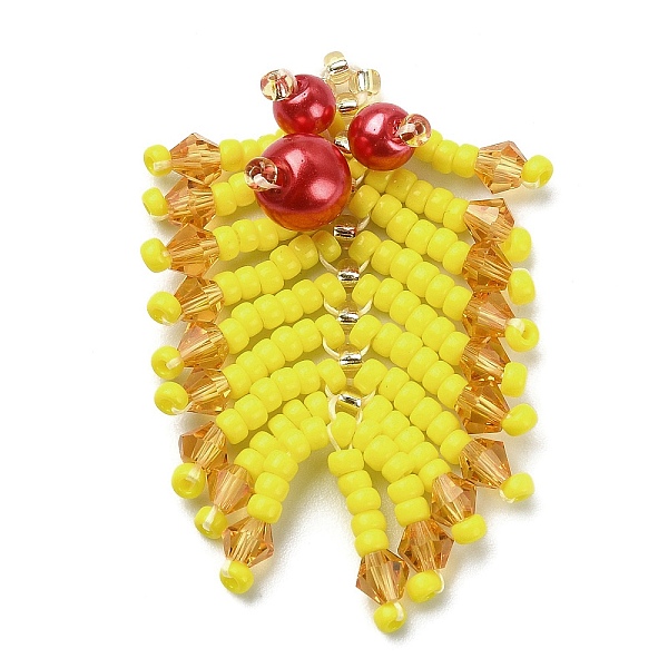 PandaHall MIYUKI Rocailles Beaded Pendents, with Glass Pearl Round Beaded, Leaf Charms, Yellow, 36~38x25~27x8mm, Hole: 0.7mm Glass Leaf...
PandaHall MIYUKI Rocailles Beaded Pendents, with Glass Pearl Round Beaded, Leaf Charms, Yellow, 36~38x25~27x8mm, Hole: 0.7mm Glass Leaf...