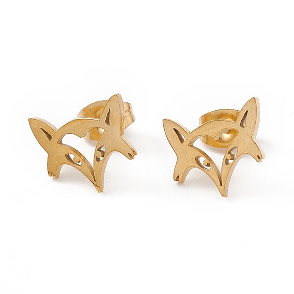PandaHall 304 Stainless Steel Fox Head Stud Earrings for Women, Golden, 10x11mm, Pin: 0.7mm 304 Stainless Steel Fox
PandaHall 304 Stainless Steel Fox Head Stud Earrings for Women, Golden, 10x11mm, Pin: 0.7mm 304 Stainless Steel Fox