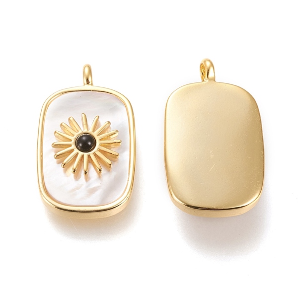 PandaHall Natural White Shell Pendants, with Natural Black Agate and Brass Findings, Long-Lasting Plated, Real 18K Gold Plated, Rectangle...
PandaHall Natural White Shell Pendants, with Natural Black Agate and Brass Findings, Long-Lasting Plated, Real 18K Gold Plated, Rectangle...