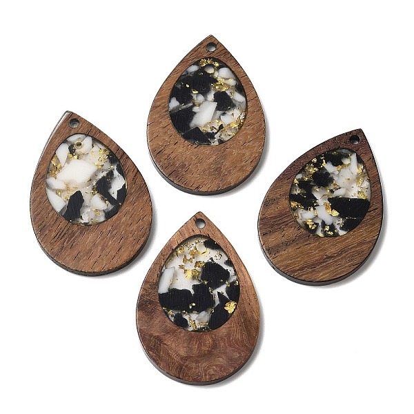 PandaHall Wood & Resin Pendant, with Gold Foil, Teardrop Charms, Black, 38x25.5x3mm, Hole: 2mm Wood Teardrop Black
PandaHall Wood & Resin Pendant, with Gold Foil, Teardrop Charms, Black, 38x25.5x3mm, Hole: 2mm Wood Teardrop Black
