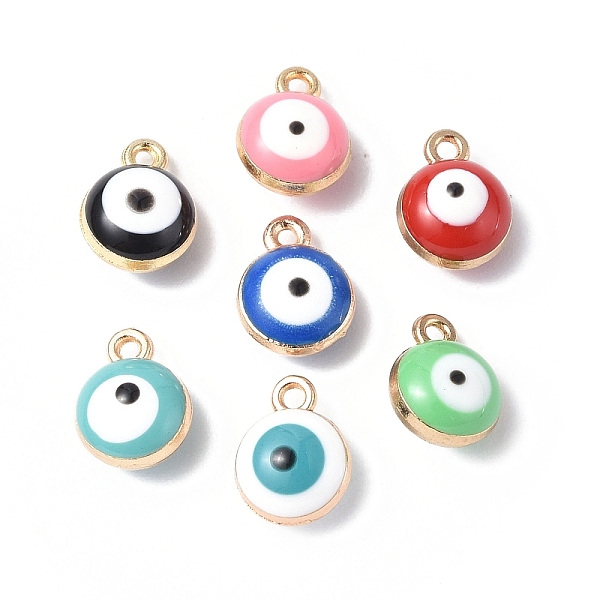 PandaHall Alloy Enamel Charms, Golden, Flat Round with Evil Eye Charm, Mixed Color, 9x7x5mm, Hole: 1mm Alloy+Enamel Flat Round Multicolor
PandaHall Alloy Enamel Charms, Golden, Flat Round with Evil Eye Charm, Mixed Color, 9x7x5mm, Hole: 1mm Alloy+Enamel Flat Round Multicolor