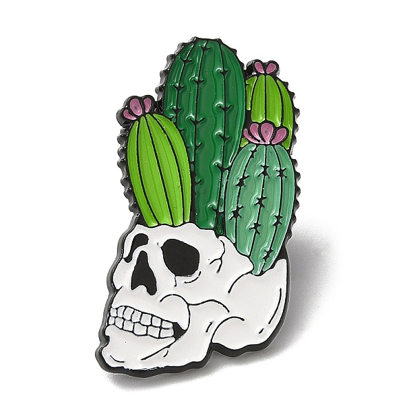 PandaHall Black Alloy Brooch, Enamel Pins, Skull with Cactus, Dark Green, 30x17x1mm Alloy+Enamel Skull
PandaHall Black Alloy Brooch, Enamel Pins, Skull with Cactus, Dark Green, 30x17x1mm Alloy+Enamel Skull