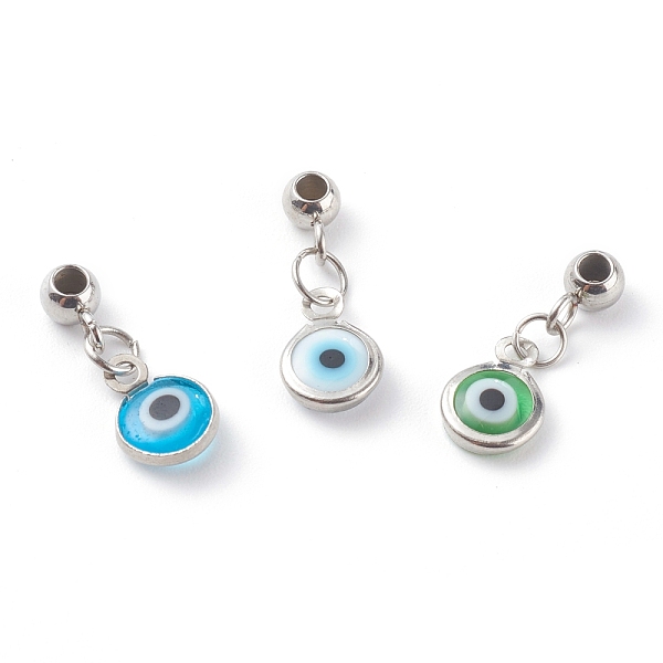 PandaHall Handmade Lampwork Pendants, with 304 Stainless Steel Tube Bails, Flat Round with Evil Eye, Stainless Steel Color, Mixed Color..., Multicolor
PandaHall Handmade Lampwork Pendants, with 304 Stainless Steel Tube Bails, Flat Round with Evil Eye, Stainless Steel Color, Mixed Color..., Multicolor