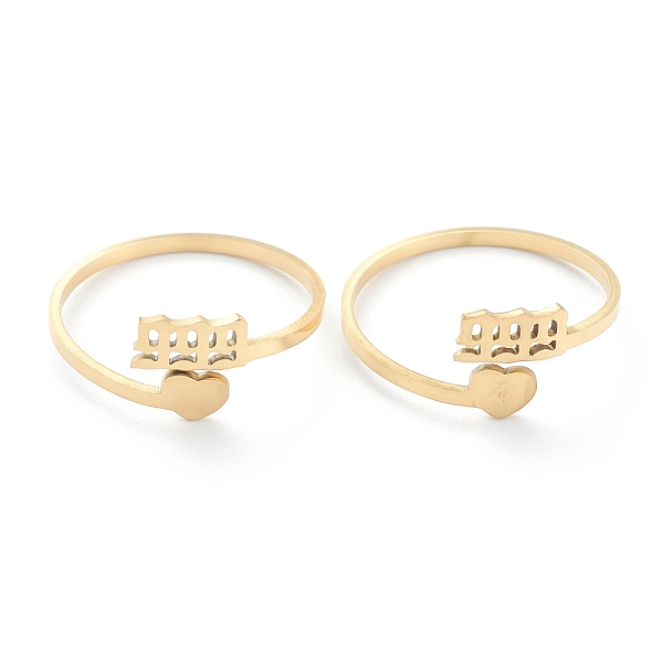 PandaHall Ion Plating(IP) 201 Stainless Steel Cuff Rings, Open Rings, Numbers 9 with Heart, Real 18K Gold Plated, Number 9: 4.5x9.5mm, US...
PandaHall Ion Plating(IP) 201 Stainless Steel Cuff Rings, Open Rings, Numbers 9 with Heart, Real 18K Gold Plated, Number 9: 4.5x9.5mm, US...