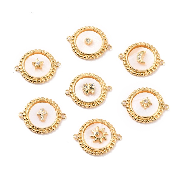 PandaHall Rack Plating Brass Micro Pave Clear Cubic Zirconia Connector Charms, with Shell, Long-Lasting Plated, Flat Round with Mixed...
PandaHall Rack Plating Brass Micro Pave Clear Cubic Zirconia Connector Charms, with Shell, Long-Lasting Plated, Flat Round with Mixed...
