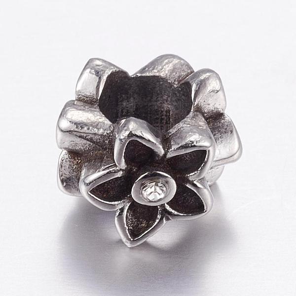 PandaHall 304 Stainless Steel European Beads, Large Hole Beads, with Rhinestone, Flower, Antique Silver, 11x9mm, Hole: 5mm Stainless...
PandaHall 304 Stainless Steel European Beads, Large Hole Beads, with Rhinestone, Flower, Antique Silver, 11x9mm, Hole: 5mm Stainless...